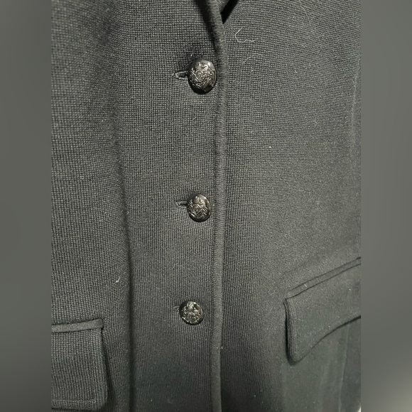 Lauren Ralph Lauren Knit 3 Button Cotton Blazer Crest Black Sz XL - Picture 3 of 6